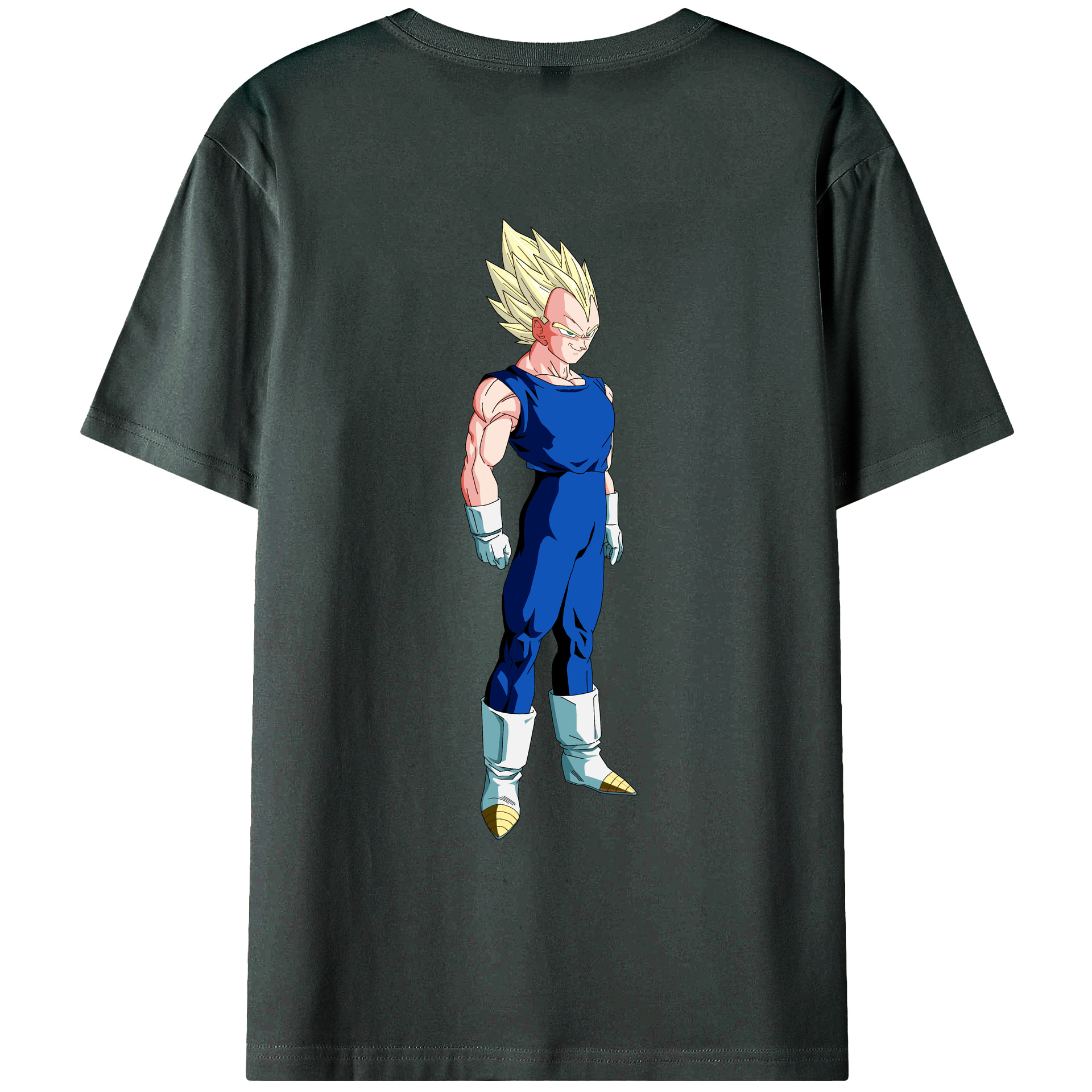 （画像用） ドラゴンボール ベジータ四世（Bejīta Yonsei）DRAGON BALL Vegeta IV 綿100％ メンズ半袖Tシャツ（バックプリント） 通気性